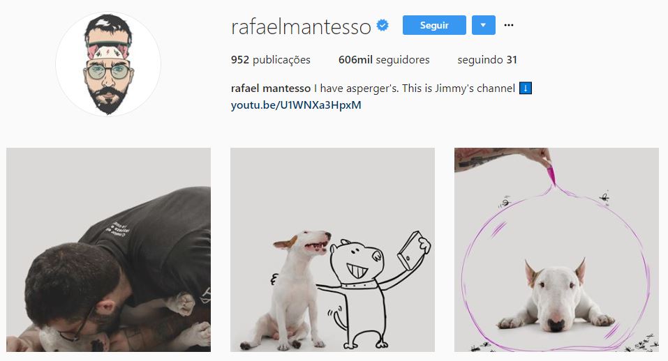 fotos para instagram: imagem do instagram do Jimmy, o Bull Terrier
