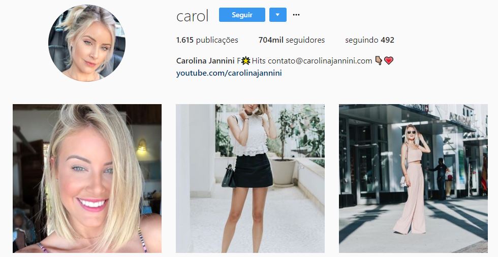 fotos para instagram : imagem do instagram da Carolina Jannini